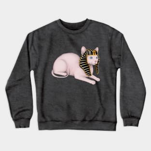 Sphynx Cat (Grey Background) Crewneck Sweatshirt